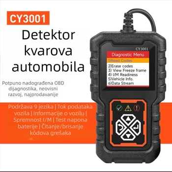 CY3001 OBD II automobilni uređaj za dijagnostiku kvarova, 9-16V, radna temperatura -40 do 65 °C