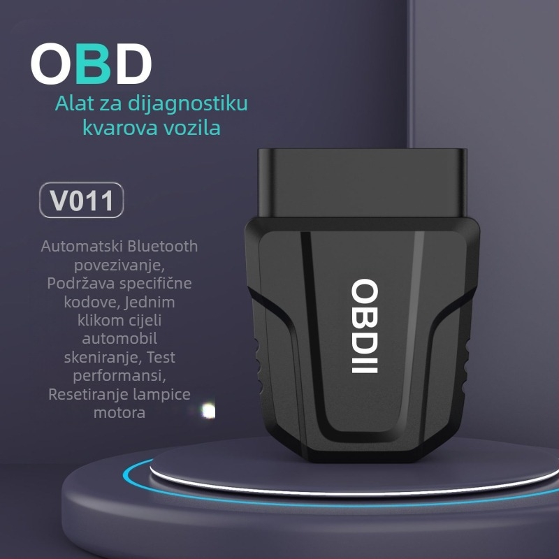 OBD2 skener za automobilsku dijagnostiku, V011, ELM327-kompatibilan, 9-15V, 0-50°C, za OBD2