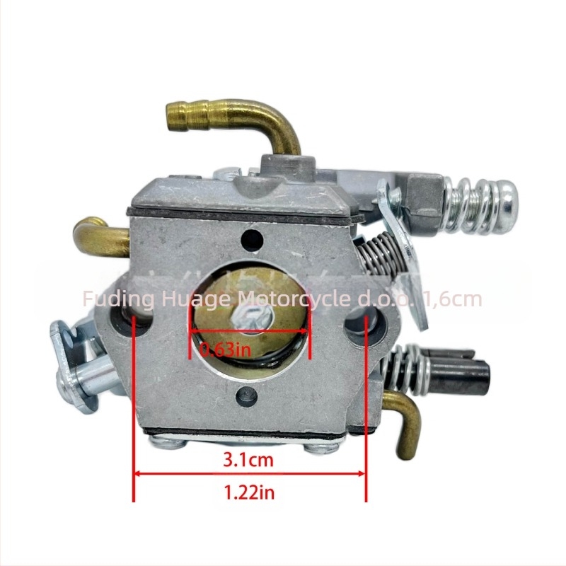 Karburator za benzinsku lančanu pilu, mehanički karburator s membranskom konstrukcijom, promjer za ugradnju 31 mm, model 58 copper linkage oil bubble, kompatibilno s 5800/5200