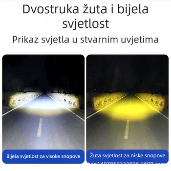 LED motociklistička svjetiljka, dvobojna žuto-bijela, 12-80V (3000lm, 10W, MN-001, vodootporan)
