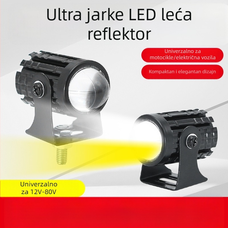 LED motociklistička svjetiljka, dvobojna žuto-bijela, 12-80V (3000lm, 10W, MN-001, vodootporan)