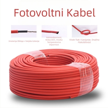 Fotovoltni DC kabel za solarnu instalaciju, bakreni vodnik visoke čistoće, presjek 2,5–35 mm², PV1-F dvostruka izolacija, CE i 3C certificirano