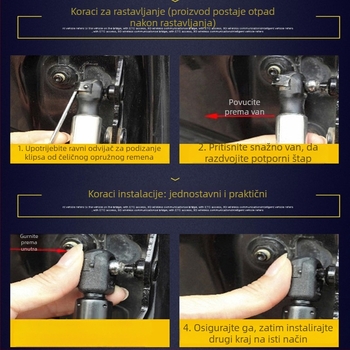 Gasna šipka za poklop motora za Volkswagen – slobodni tip plinske opruge, kompresijsko djelovanje, materijal: čelična opruga, hod 160 mm, udaljenost montaže 400 mm