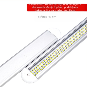 Tri reda 120 LED unutarnje svjetlo u kabini, 12-85V, lampica za čitanje s četiri zakrivljena aluminijska kućišta