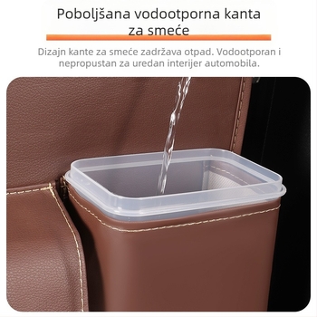 Juntu Kožni organizator za stražnje sjedalo automobila s kutijom za maramice i vodootporna vrećica za otpad