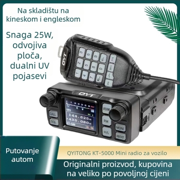 Quanyitong QYT KT-5000 automobilna radiostanica, kompletni uređaj, 25W, UV frekvencijski raspon, domet 10-50 km