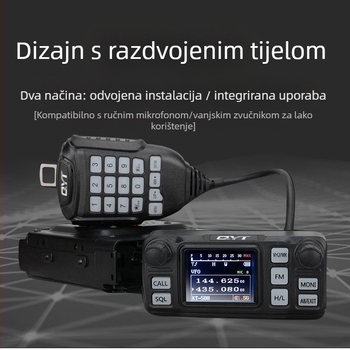 Quanyitong QYT KT-5000 automobilna radiostanica, kompletni uređaj, 25W, UV frekvencijski raspon, domet 10-50 km