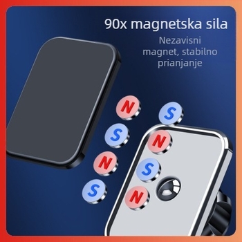 Magnetni držač za mobitel za auto, 360° rotacija, montaža na zračni otvor, univerzalna kompatibilnost, težina 103 g