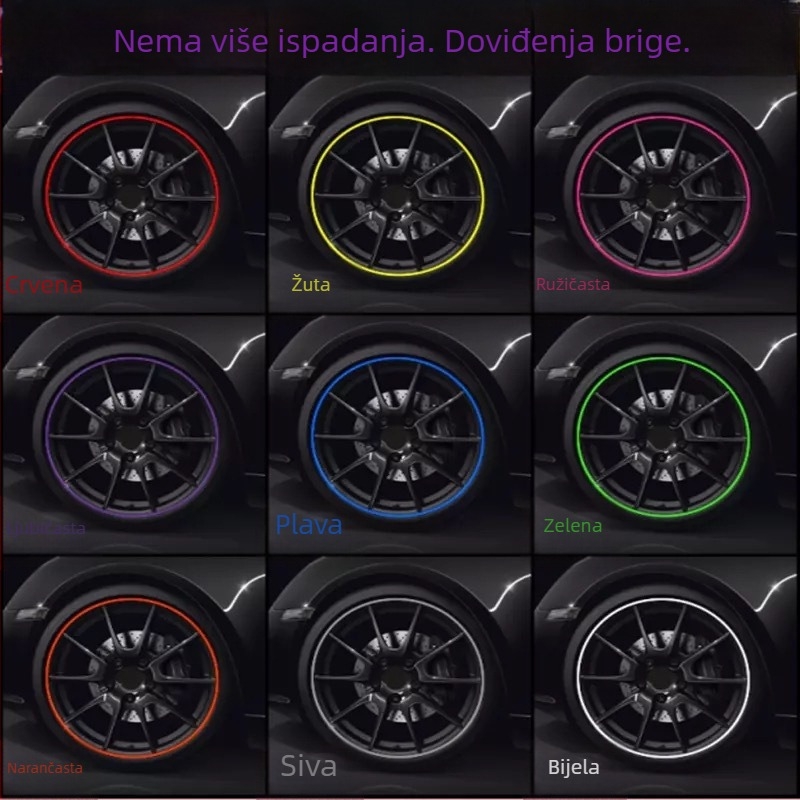 Traka protiv sudara za hub kotača - guma, prilagodljivo obradivanje, model: naljepnica za hub, opća kompatibilnost