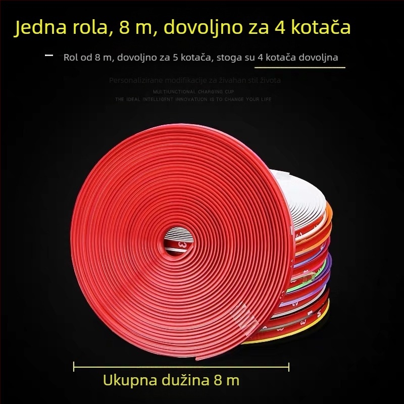 Traka protiv sudara za hub kotača - guma, prilagodljivo obradivanje, model: naljepnica za hub, opća kompatibilnost