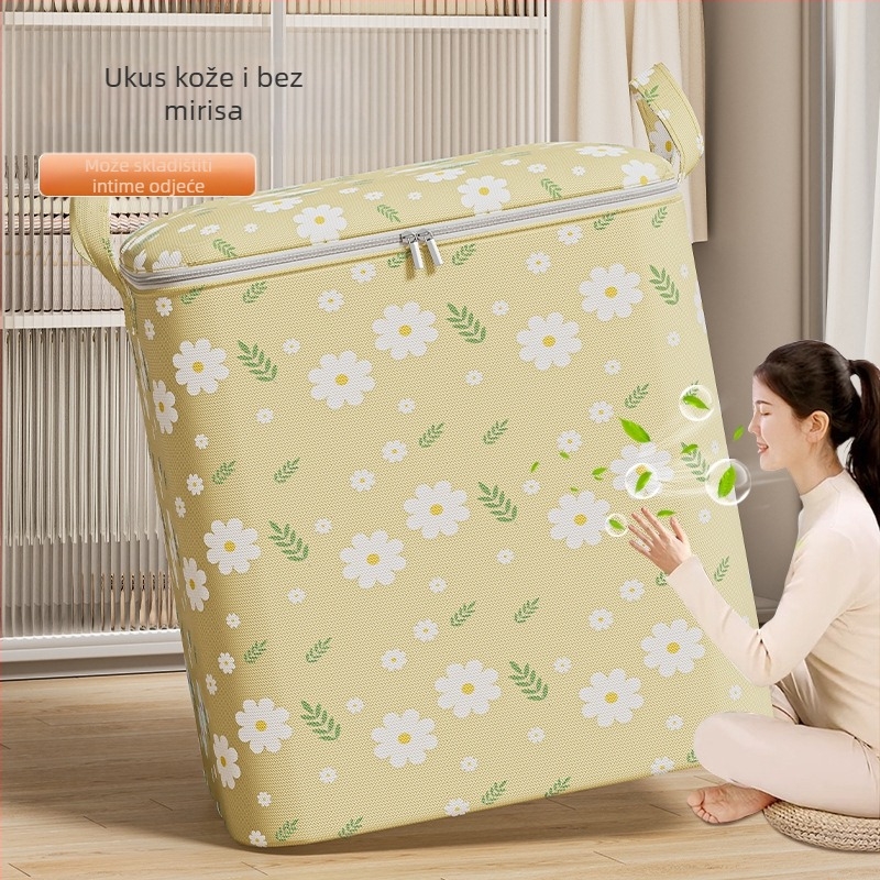 Kockasta vreća za pohranu deka i odjeće, od netkane tkanine, višefunkcionalna, pogodna za spavaću sobu, putovanja i dnevni boravak