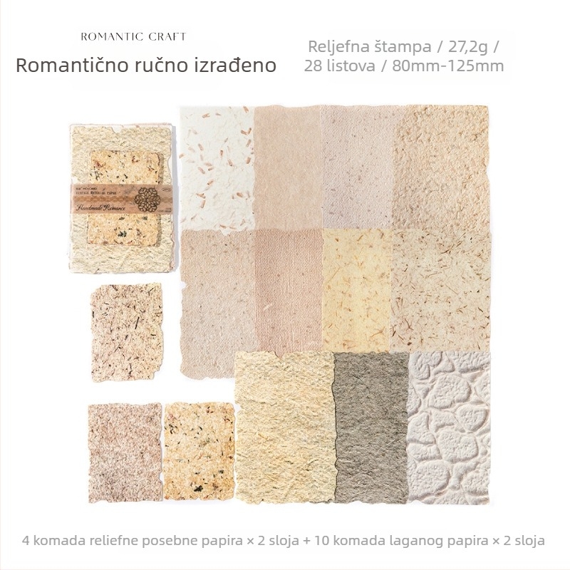 Papir za izradu – serija Light & Shadow, vintage dnevnik DIY podloga, 28 listova, 6 dizajna