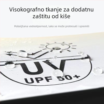 Mini kišobran s pet dijelova, ultra lagan, ručno otvaranje, 6 rebara od vlakana, tkanina 210T, UPF iznad 50