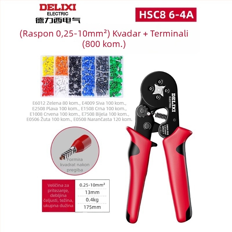 Delixi Višenamjenski kliješta za terminale – iglični tip, hladno lisanje, legirana čelika