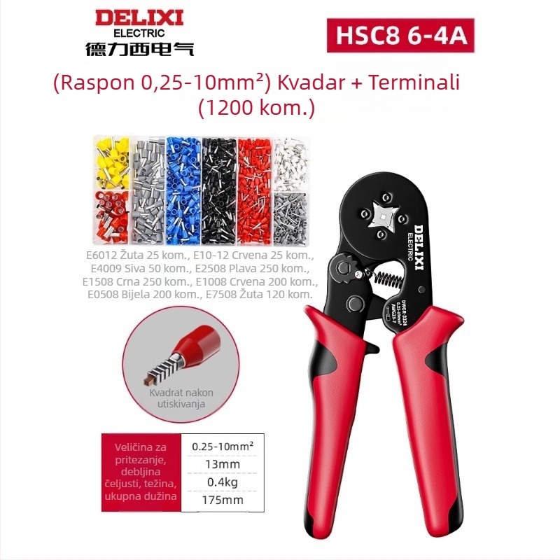 Delixi Višenamjenski kliješta za terminale – iglični tip, hladno lisanje, legirana čelika