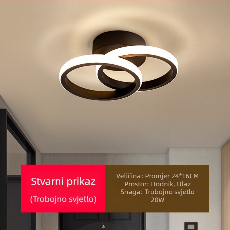 Skandinavska stropna svjetiljka za hodnik i predsoblje, moderna LED rasvjeta