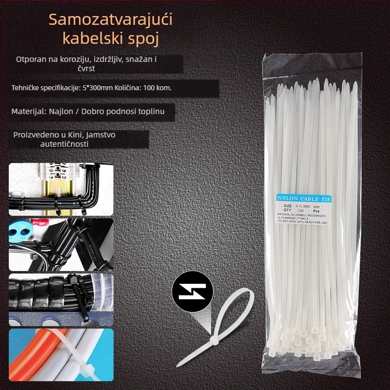 Najlon samouzavršavajuća vezica za kablove s plastičnim kopčanjem, kućna uporaba