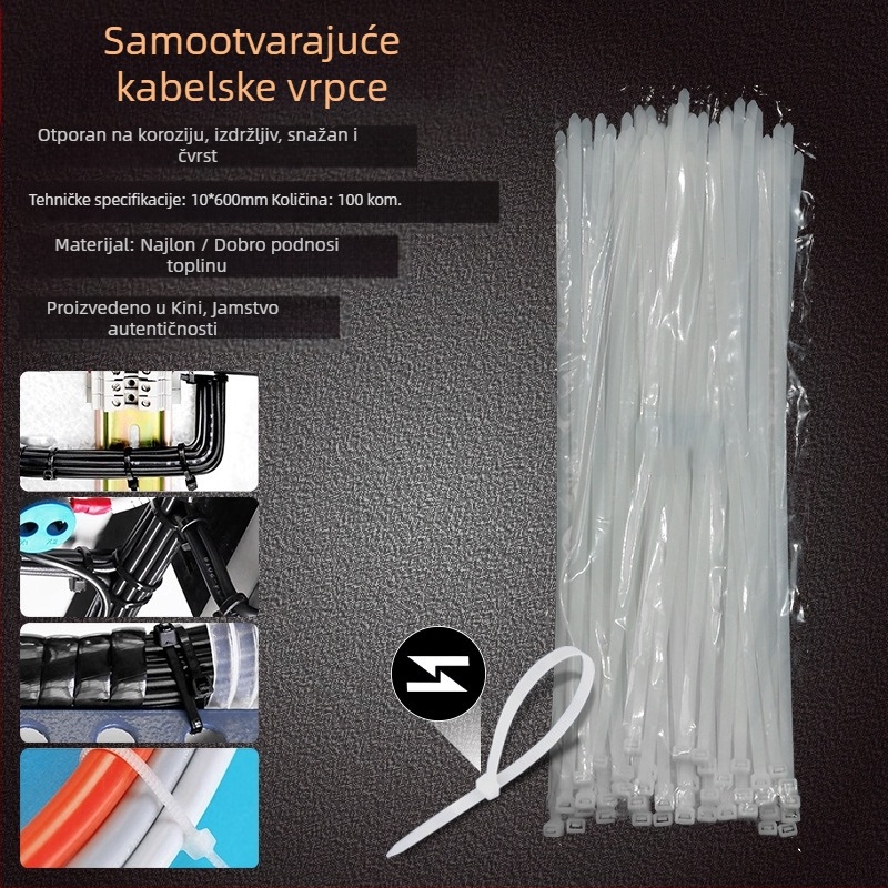Najlon samouzavršavajuća vezica za kablove s plastičnim kopčanjem, kućna uporaba