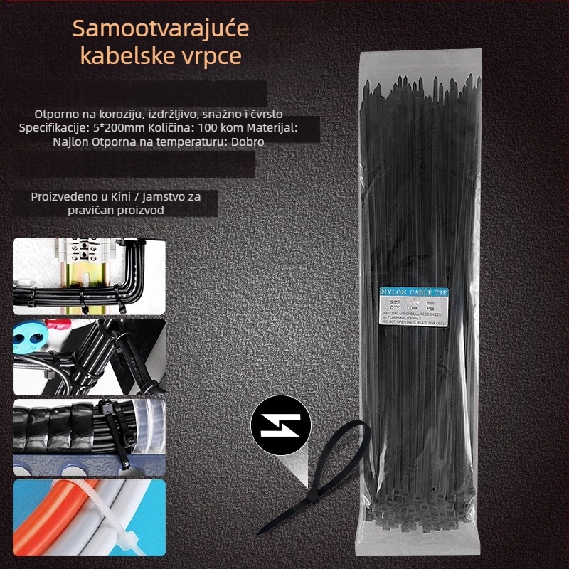 Najlon samouzavršavajuća vezica za kablove s plastičnim kopčanjem, kućna uporaba