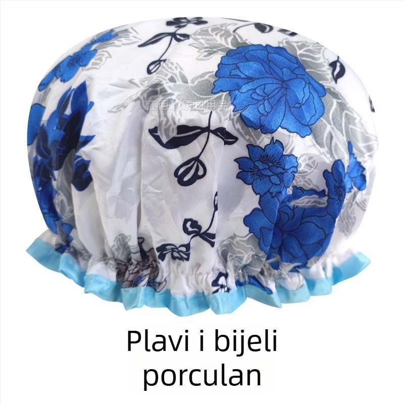 Ženska PEVA kapa za tuširanje, vodootporna, dvostruka konstrukcija, bez loga, prilagodljiva