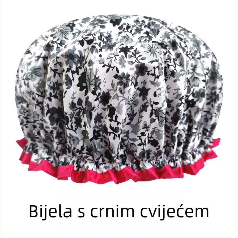 Ženska PEVA kapa za tuširanje, vodootporna, dvostruka konstrukcija, bez loga, prilagodljiva