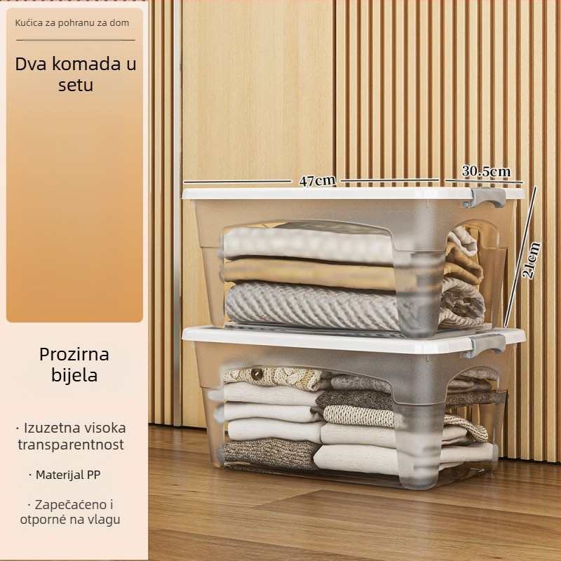 Plastična kutija za skladištenje s kotačićima – višenamjenska, kapacitet 50–60 L, otporna na prašinu i vlagu, modeli 5501–5506