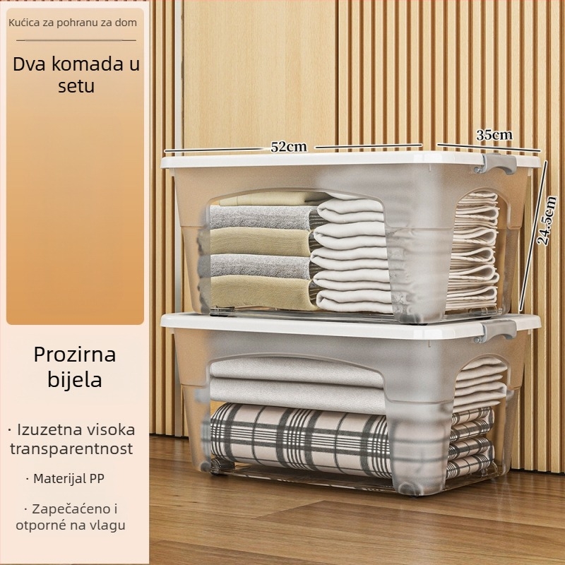 Plastična kutija za skladištenje s kotačićima – višenamjenska, kapacitet 50–60 L, otporna na prašinu i vlagu, modeli 5501–5506