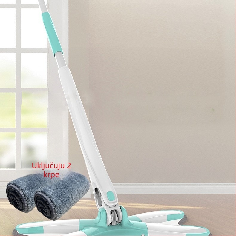 Plošni mop s leptir-klipsom — bez potrebe za uporabom ruku, sklopivi, za mokro i suho čišćenje