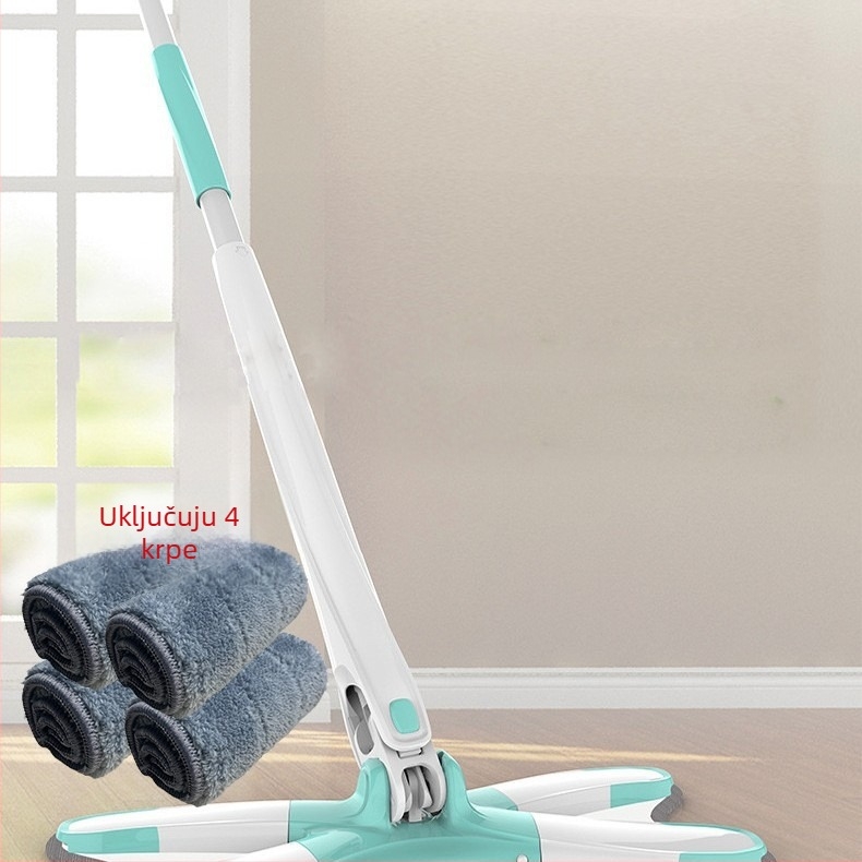 Plošni mop s leptir-klipsom — bez potrebe za uporabom ruku, sklopivi, za mokro i suho čišćenje