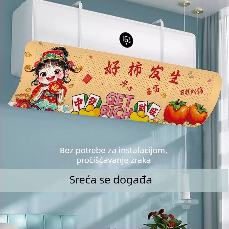 Zastita zraka za klima-uređaj - otporna na vjetar, podesiva, zidna montaža, univerzalna, višekratna uporaba
