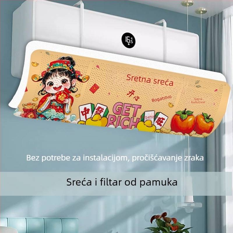 Zastita zraka za klima-uređaj - otporna na vjetar, podesiva, zidna montaža, univerzalna, višekratna uporaba