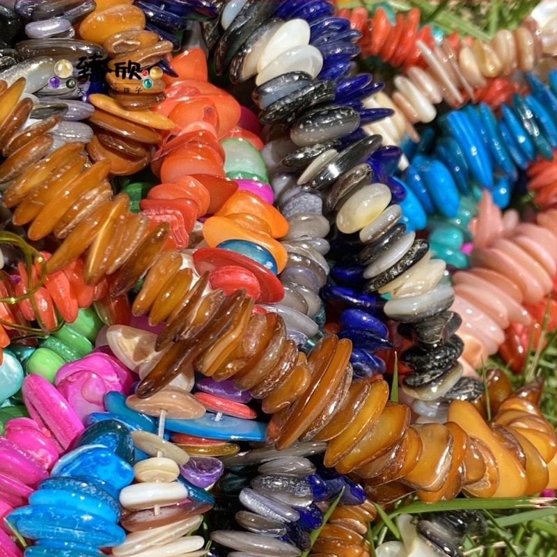 Boemske šarene školjke perle, 7–14 mm, poluproizvodi za nakit, duljina 38 cm