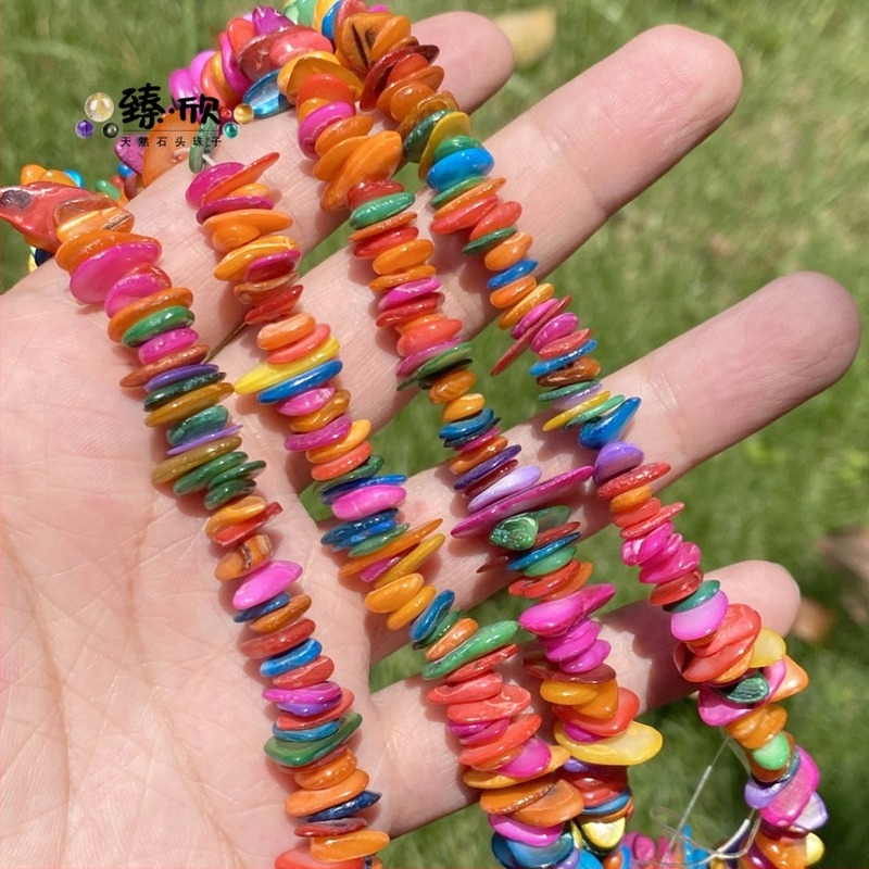 Boemske šarene školjke perle, 7–14 mm, poluproizvodi za nakit, duljina 38 cm