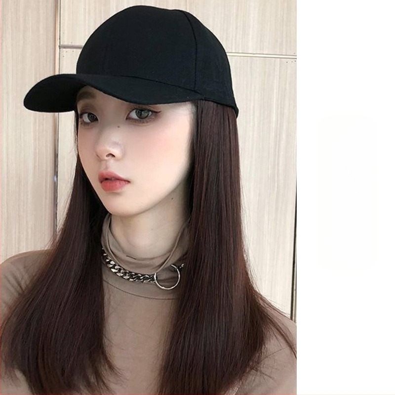 Perika s kapom, bob frizura, termički otporna vlakna, srednja do dugačka dužina, korejski stil