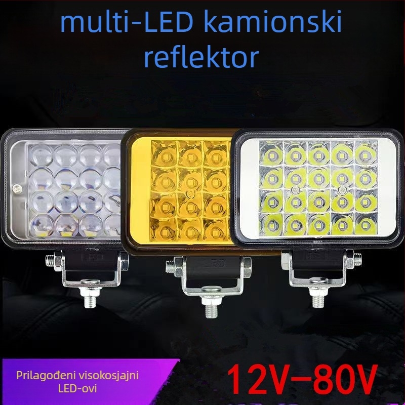 Višestruki LED spot za vozila – 144W, 12–80V, IP67, avionski aluminij, trajanje 30000h