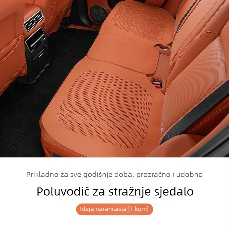 Protukluzna podloga za tablu automobila za središnju konzolu s mjestom za telefon i parfem — plosnati minimalistički stil, kožna površina, punilo od prirodnih vlakana, prilagodljivo, ventilacija