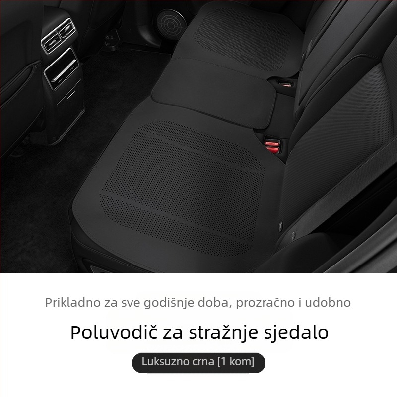 Protukluzna podloga za tablu automobila za središnju konzolu s mjestom za telefon i parfem — plosnati minimalistički stil, kožna površina, punilo od prirodnih vlakana, prilagodljivo, ventilacija