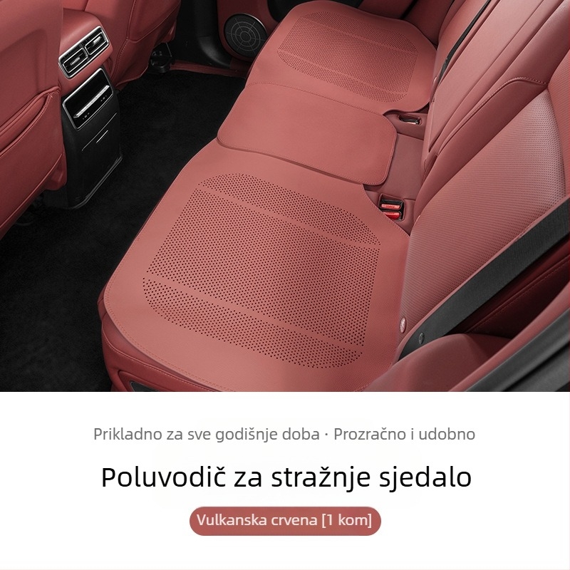 Protukluzna podloga za tablu automobila za središnju konzolu s mjestom za telefon i parfem — plosnati minimalistički stil, kožna površina, punilo od prirodnih vlakana, prilagodljivo, ventilacija
