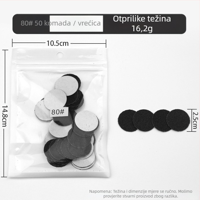 Set brusnih pločica za njegu noktiju – uklanjanje mrtve kože i žuljeva, materijal: pijesak, neto težina 35 g