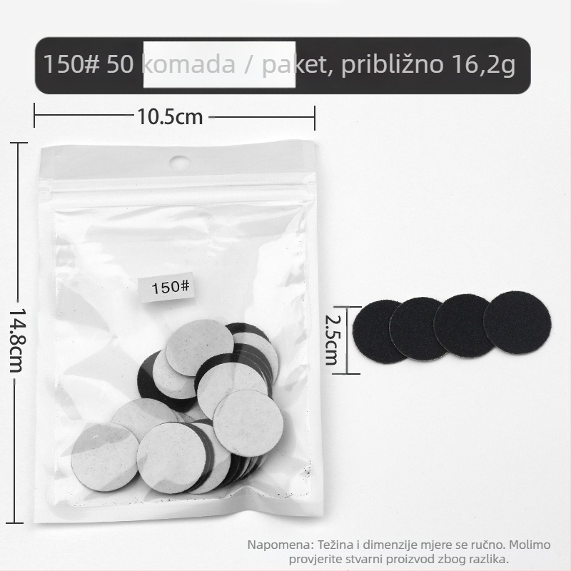 Set brusnih pločica za njegu noktiju – uklanjanje mrtve kože i žuljeva, materijal: pijesak, neto težina 35 g