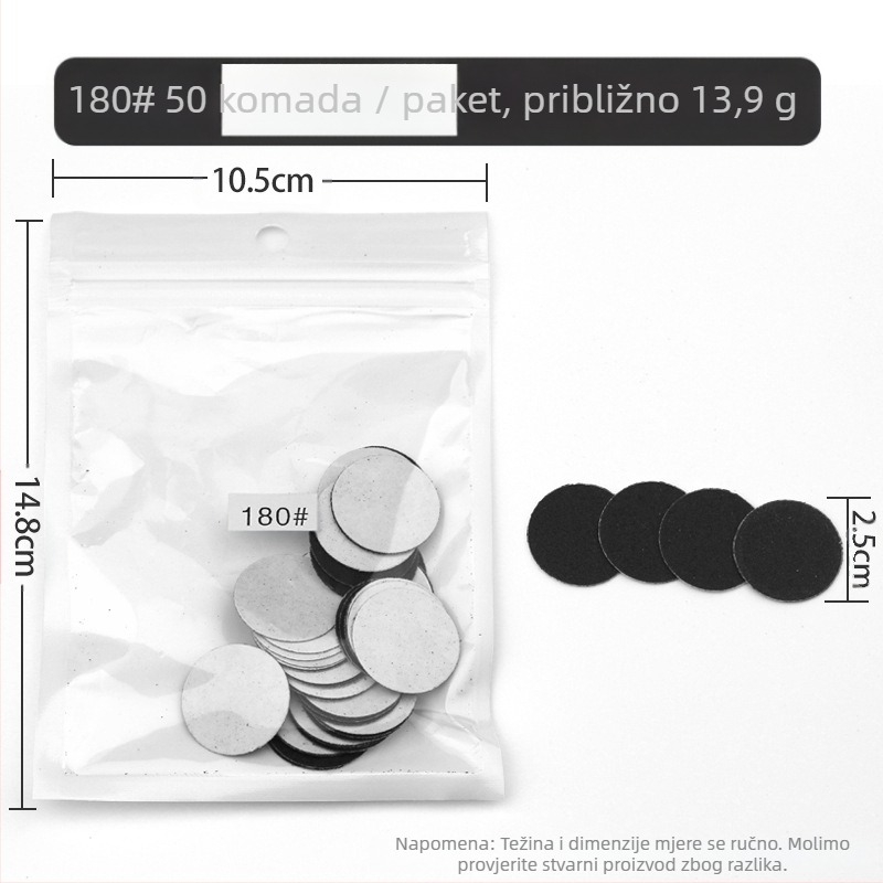 Set brusnih pločica za njegu noktiju – uklanjanje mrtve kože i žuljeva, materijal: pijesak, neto težina 35 g