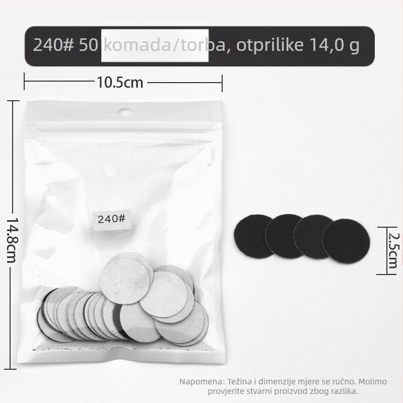 Set brusnih pločica za njegu noktiju – uklanjanje mrtve kože i žuljeva, materijal: pijesak, neto težina 35 g