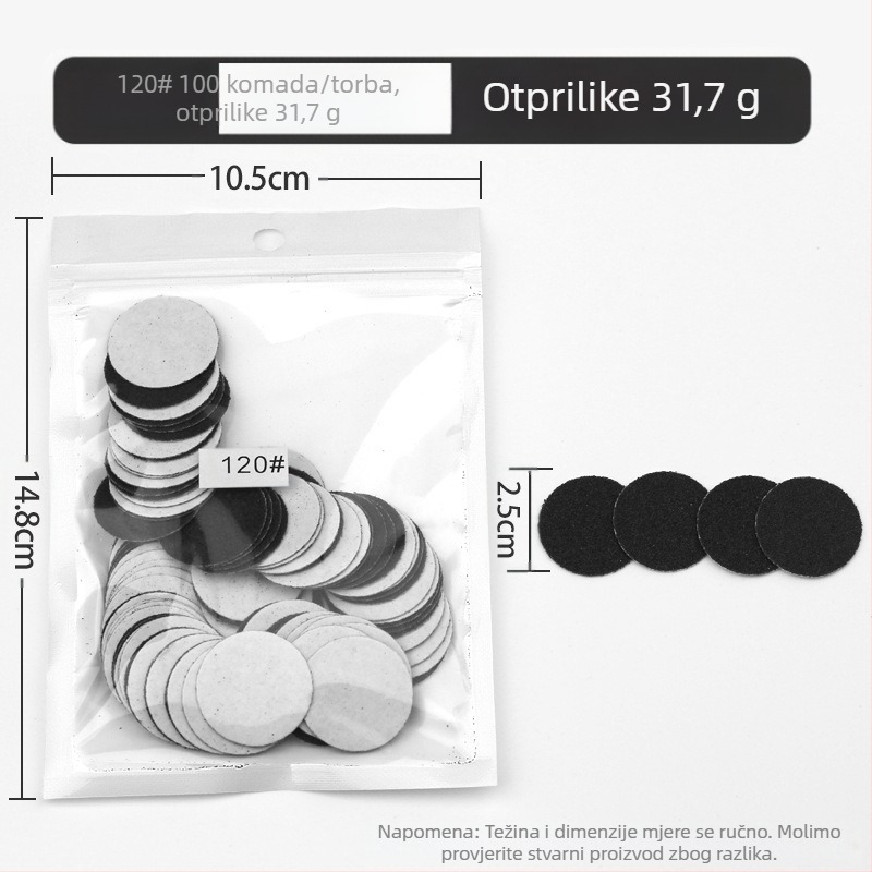Set brusnih pločica za njegu noktiju – uklanjanje mrtve kože i žuljeva, materijal: pijesak, neto težina 35 g