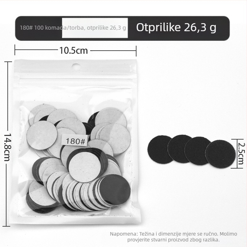 Set brusnih pločica za njegu noktiju – uklanjanje mrtve kože i žuljeva, materijal: pijesak, neto težina 35 g