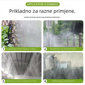 Mikro-raspršiva serija za navodnjavanje s podesivim kutem, 360° univerzalna mlaznica, brza instalacija plug-in, automatski raspršivač za kućnu baštu