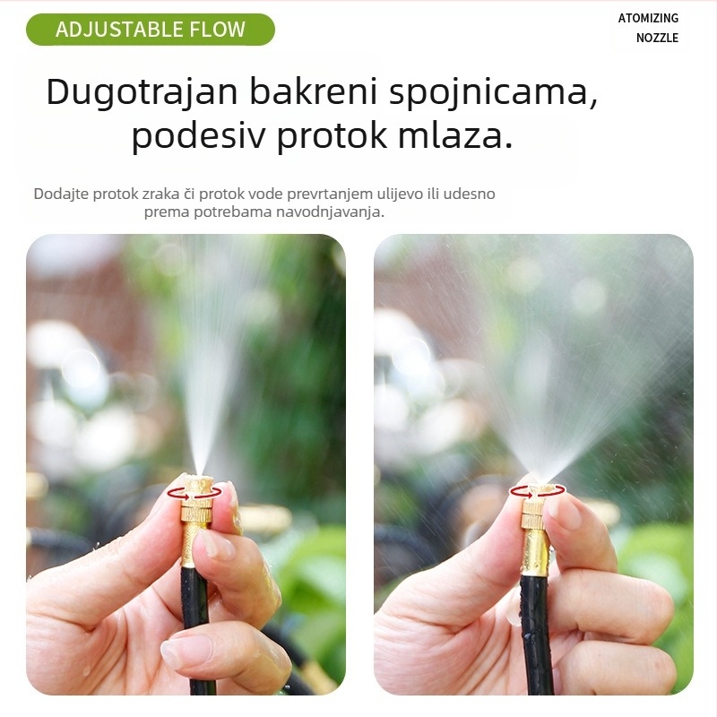 Mikro-raspršiva serija za navodnjavanje s podesivim kutem, 360° univerzalna mlaznica, brza instalacija plug-in, automatski raspršivač za kućnu baštu