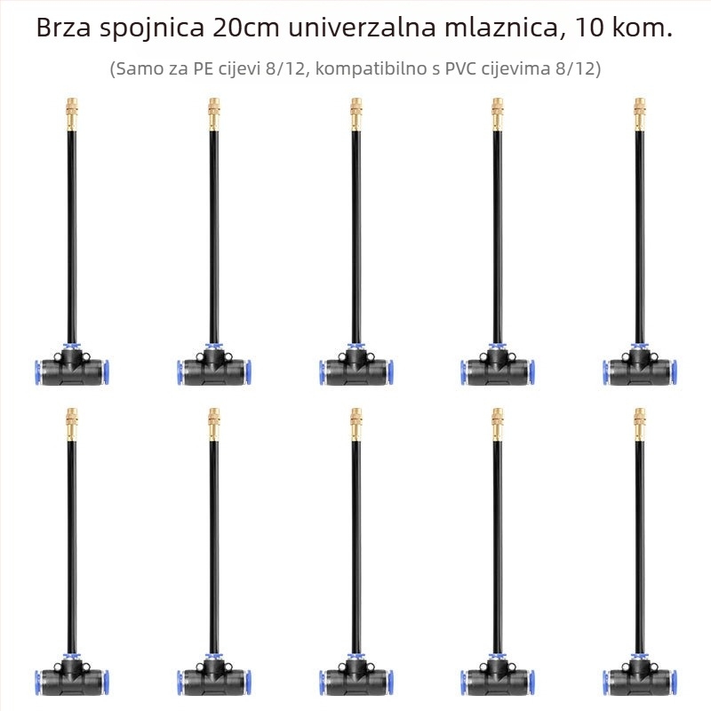 Mikro-raspršiva serija za navodnjavanje s podesivim kutem, 360° univerzalna mlaznica, brza instalacija plug-in, automatski raspršivač za kućnu baštu