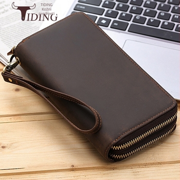 Duga kožna novčanik s dvostrukim zatvaračem, model 4009, podstava: najlon, brend: Tiding