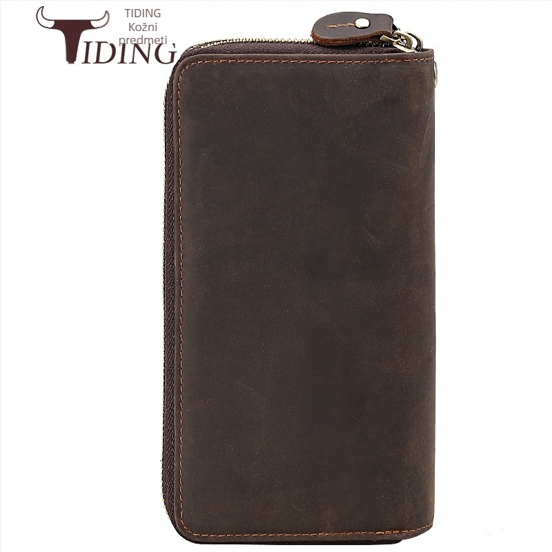 Duga kožna novčanik s dvostrukim zatvaračem, model 4009, podstava: najlon, brend: Tiding