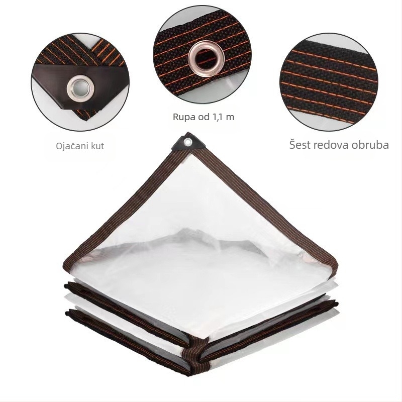 Prozirni ojačani PVC kišni pokrov za kućno cvijeće, izolacija, sjenčenje i zaštita od prašine za balkon